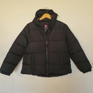 SWISS TECH Kids Hooded Puffer Jacket Coat Black sz XL (14-16) Plus